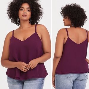 TORRID Sophie Burgundy Chiffon Swing Cami